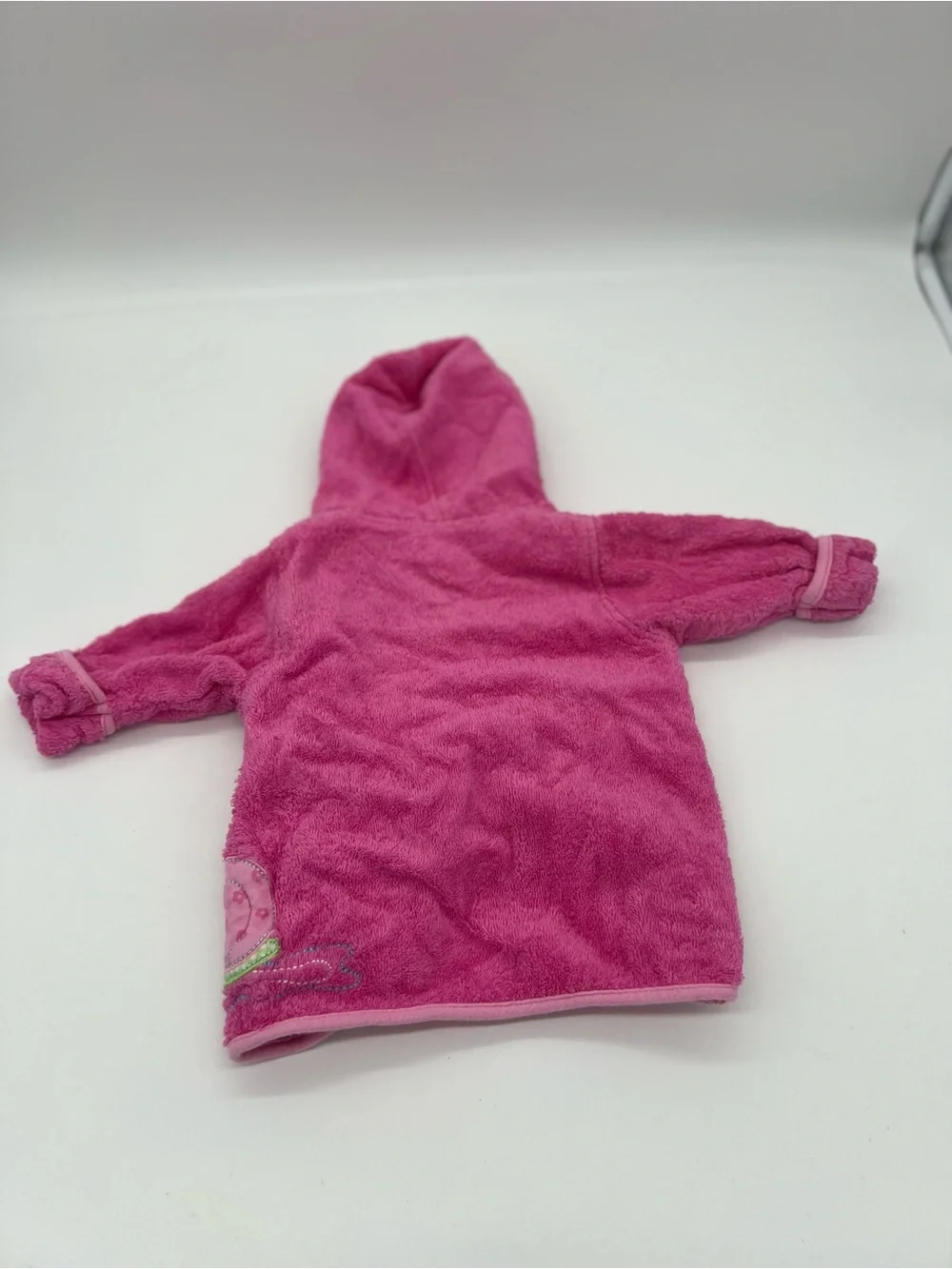 Koala Baby Pink Girl  French Terry Bathrobe 0-9 Months Snail Butterflies Cotton